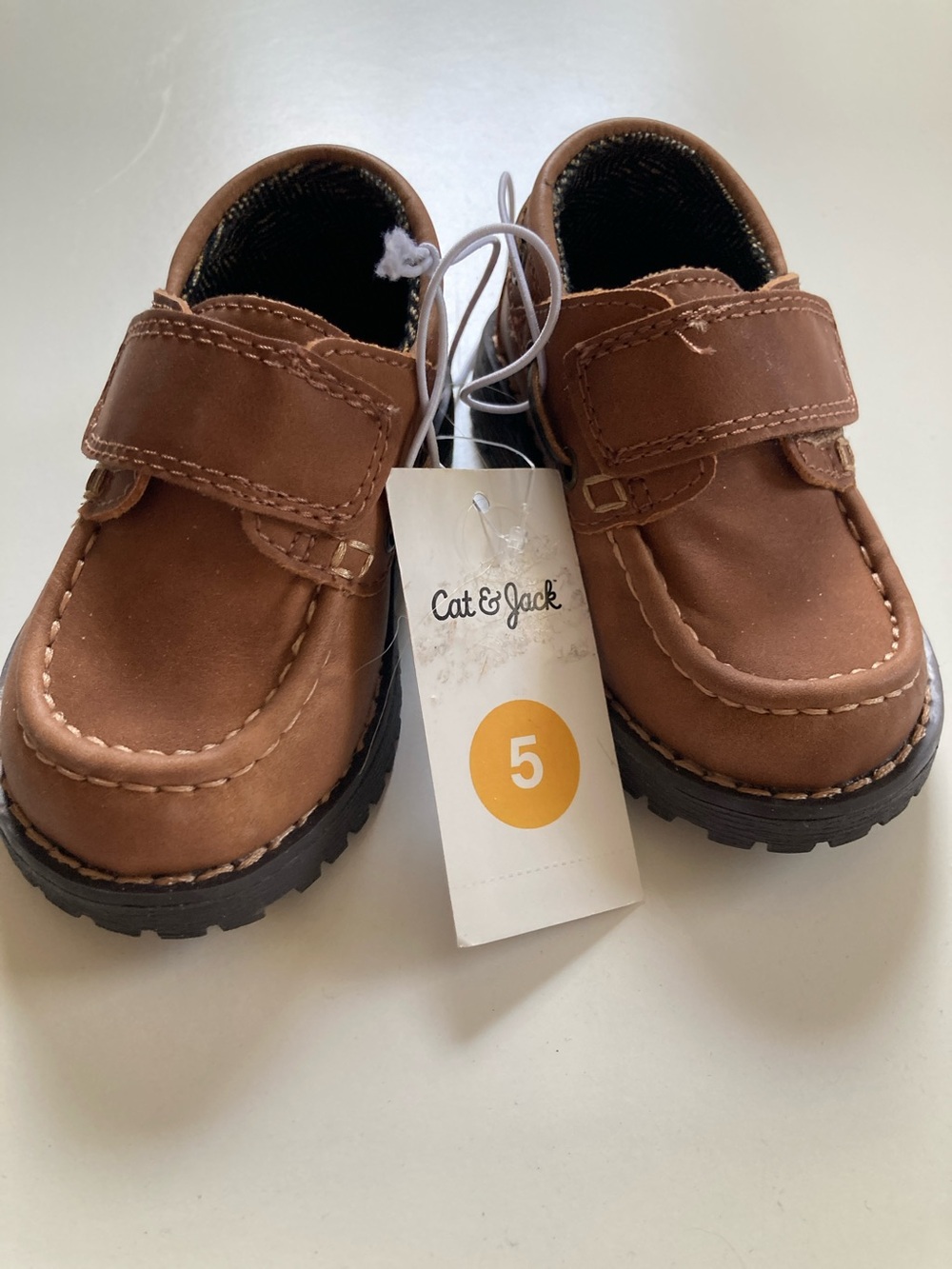 Cat & Jack Brown Kids Velcro Dress Shoes
